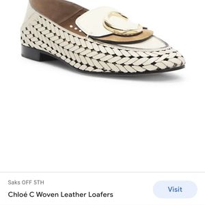 Chloe C woven leather loafer size 39.5 creme